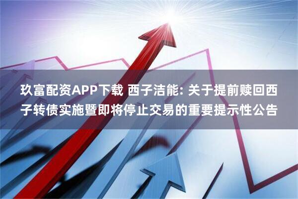 玖富配资APP下载 西子洁能: 关于提前赎回西子转债实施暨即将停止交易的重要提示性公告